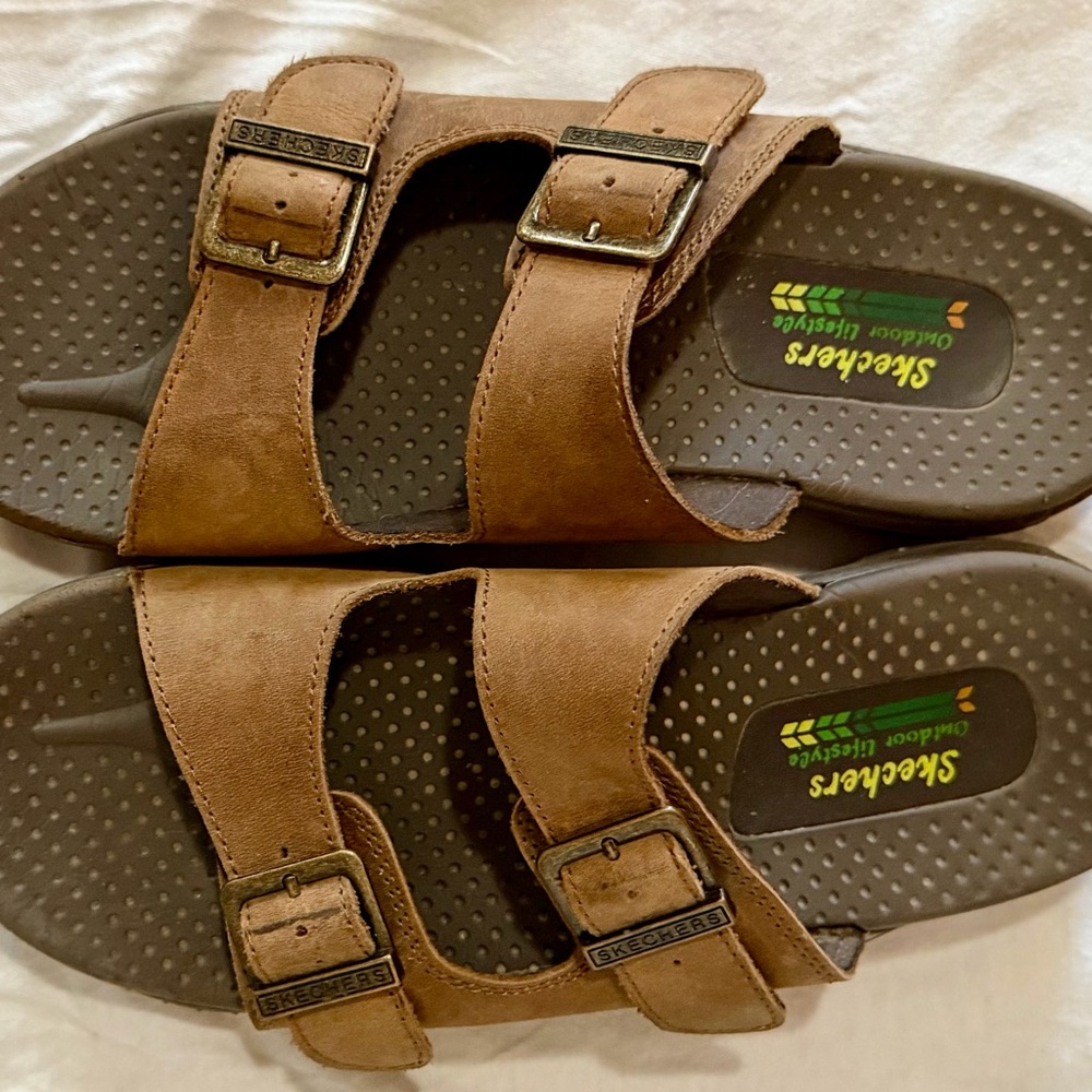 Skechers Brown Sandals with Buckle Straps